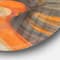 Designart - Abstract Gilded Orange Waves - Geometric Metal Circle Wall Art
